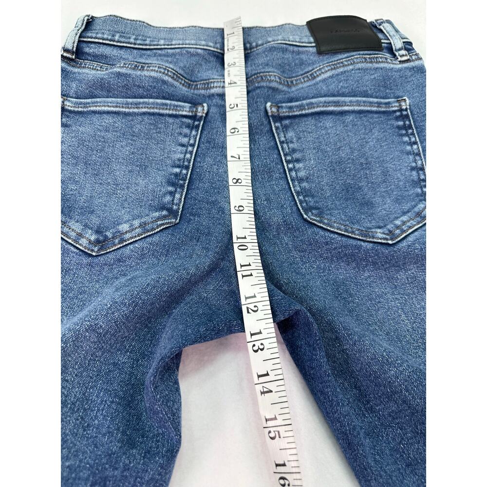 Express 70s Flare Mid Rise Jeans Blue Wash Stretch Denim Size 4R - Picture 13 of 15